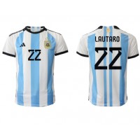 Echipament fotbal Argentina Lautaro Martinez #22 Tricou Acasa Mondial 2022 maneca scurta
